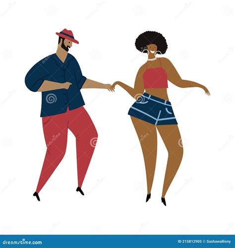 Hand Drawn Vector Illustration Of A Couple Dancing Fun Bachata Salsa