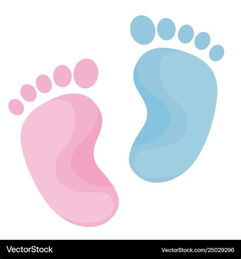 Baby Foot Print Blue And Pink Colors Royalty Free Vector