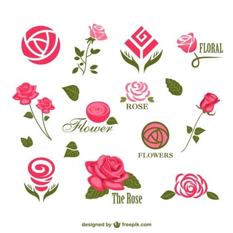 Premium Vector | Abstract rose logos | Абстрактные цветы, Розовые цветы ...