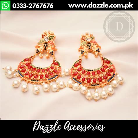 Ruby Pearl Nav Ratan Earrings Dazzle Accessories