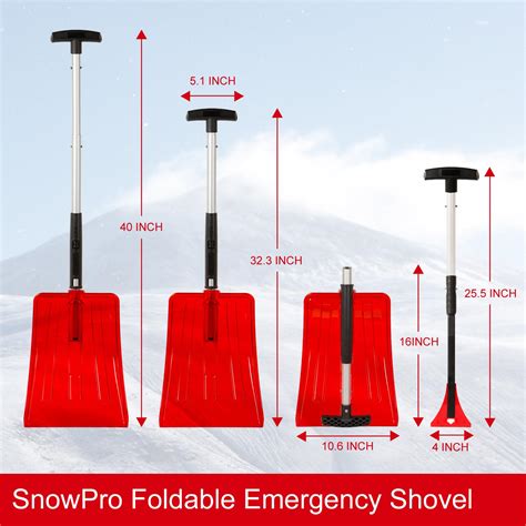 SnowPro 3-in-1 Snow Shovel for Car, Fast Folding and Telescoping Design ...