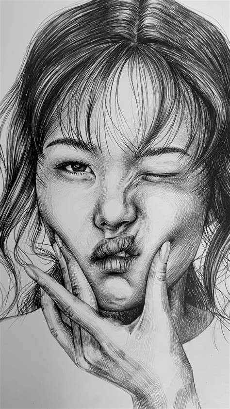 Drawing a cute Portrait [Video] in 2022 | Portrait drawing, Face ...
