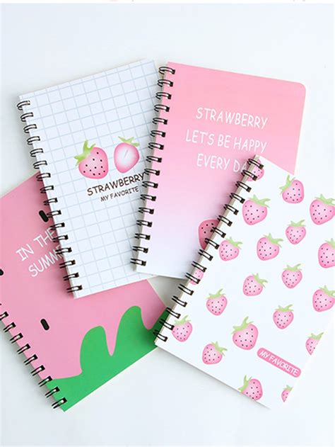 1pc Cartoon Graphic Cover Random Coil Notebook Cute Notebooks School