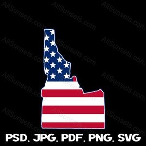 Idaho State Shape American Flag Svg Png Pdf Psd File Types