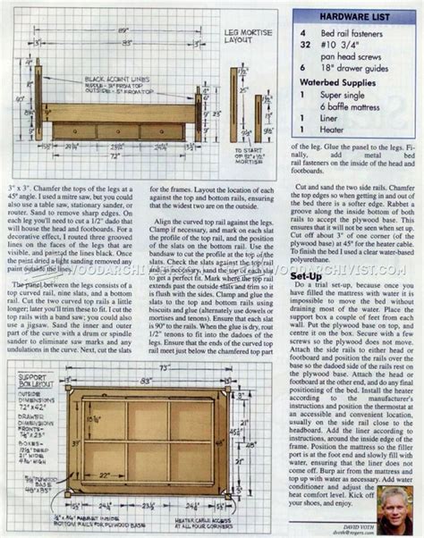 Waterbed Plans • WoodArchivist