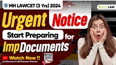 MH LAW CET 3 Yrs 2024 Urgent Notice Start Preparing For