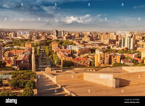 Panoramic View From The Stairs Of Cascade Monument To The Colorful