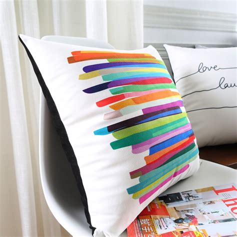 Pillow Cushion Cover Color Painting Geometry Pillow Case For Car Office