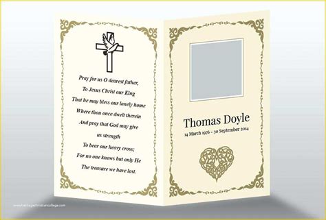 Free Printable Funeral Prayer Card Template Of Prayer Card Template ...