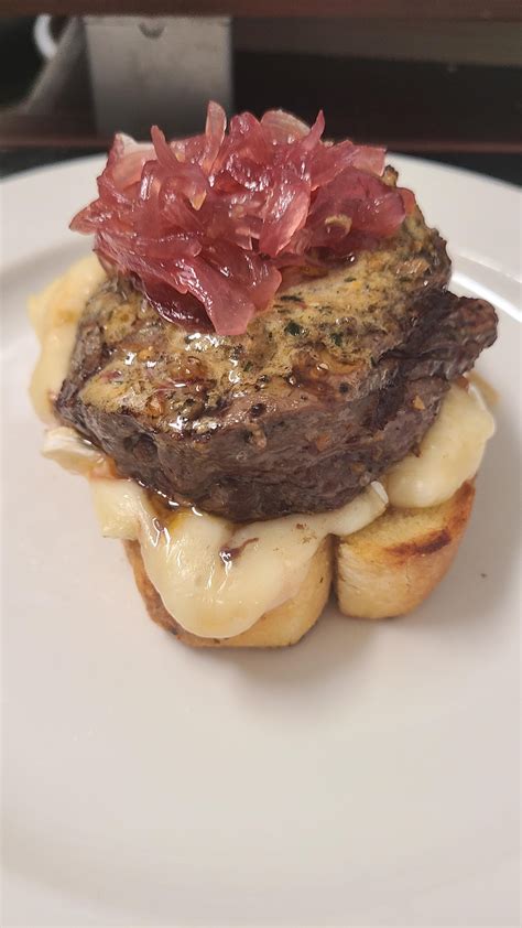 Aaa 6oz Sirloin Steak Sandwich With Herb Butter Red Onion Jelly And