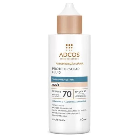 Protetor Solar Fluid Adcos Shield Protection Nude Fp ml Frete grátis