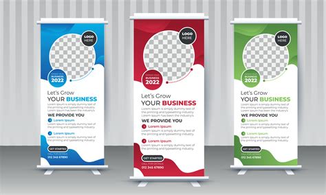 Modern Corporate Business Roll Up Banner Design Template With Multiple