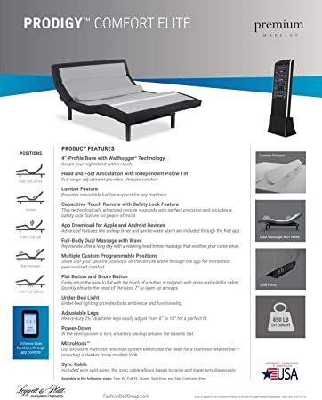 Leggett Platt Prodigy Comfort Elite Adjustable Bed With Choice Of