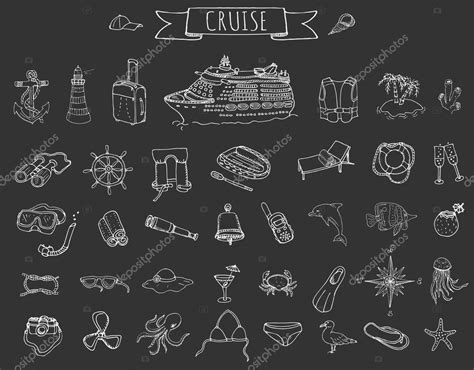 Cruise Icons Set Stock Vector By Natasha Pankina