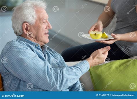 Daughter Caring about Senior Father Stock Photo - Image of grandfather ...