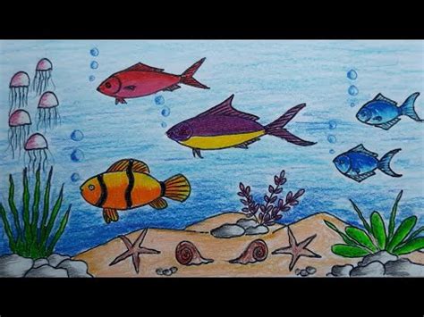 How To Draw Underwater Scenery Step By Step Very Easy YouTube