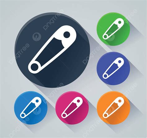 Safety Pin Icons With Shadow Web Icon Safety Pin Vector Web Icon