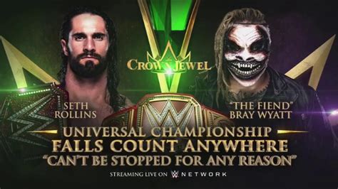 Wwe Crown Jewel 2019 Seth Rollins Vs The Fiend Bray Wyatt Youtube