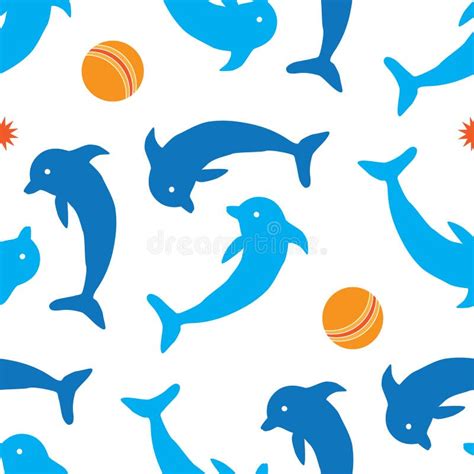 Dolphin Seamless Pattern Stock Vector Illustration Of Pets 59906026