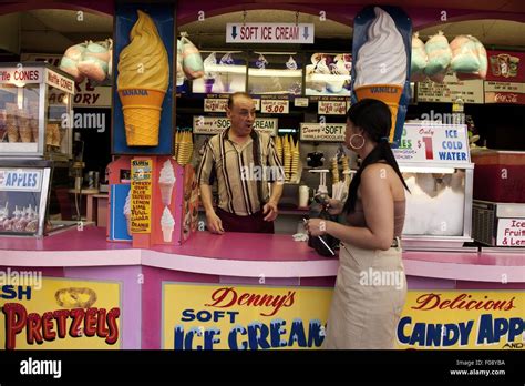 Ice Cream Shop Vendor At Coney Island Atlantic Ocean Brooklyn New