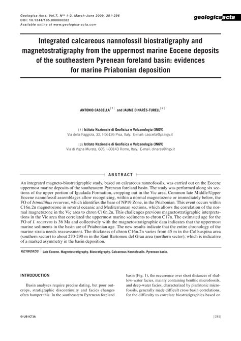 PDF Integrated Calcareous Nannofossil Biostratigraphy And