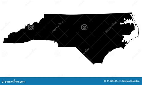 North Carolina State Map Silhouette Stock Illustration Illustration