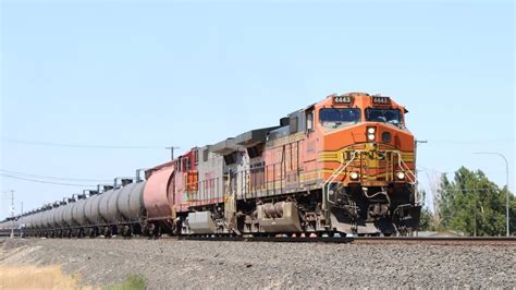 Fast Bnsf Tanker Train With Warbonnet Trailing 2nd At Finley Wa