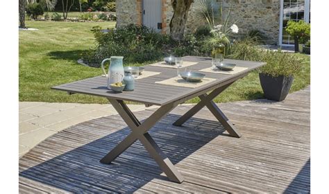 Table De Jardin Blanche En Aluminium Avec Rallonge Automatique Floride