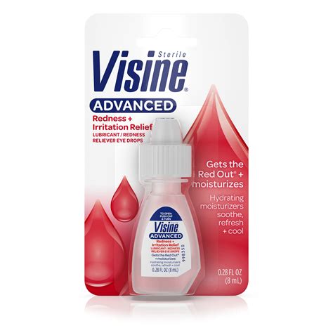 Visine Advanced Redness Irritation Relief Eye Drops 028 Fl Oz