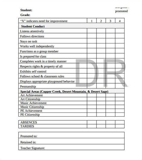 Report Card Template 28 Free Word Excel Pdf Documents Download Artofit