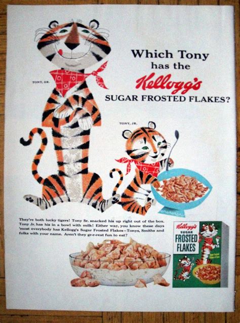 1954 Tony The Tiger Sr Jr Kelloggs Frosted Etsy Canada Kelloggs