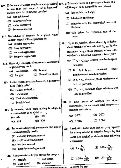 Ssc Je General Engineering Civil Question Paper With Answer Key