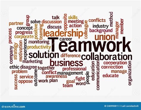 Word Cloud With Teamwork Concept Isolated On A White Background Stock