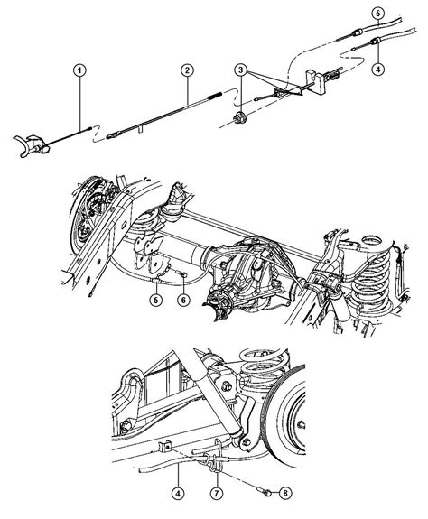 Dodge Ram 1500 Tensioner Parking Brake Cable Cablesrear 52113642ah Factory Chrysler Parts