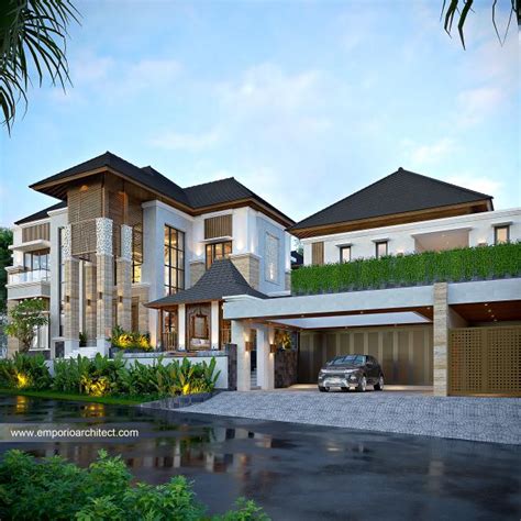 Desain Rumah Style Villa Bali Modern Tropis Urutan Luas Bangunan Tertinggi