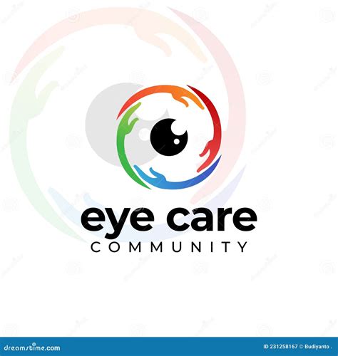 Eye Care Community Logo Creative Vector Abstract Hand Round Eye Stock