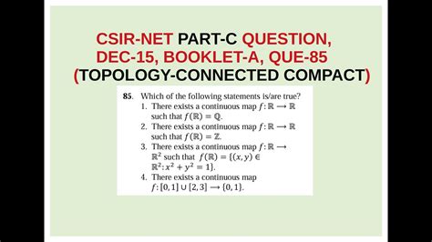 Csir Net Part C Question Dec Booklet A Que Topology Connected