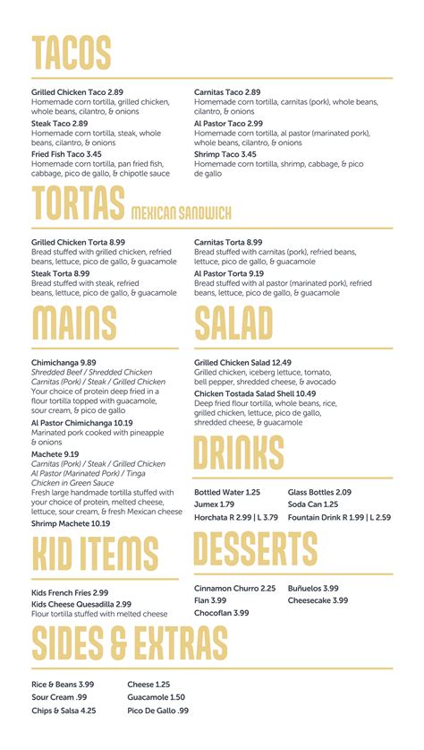 Casa De Ochoa Menu