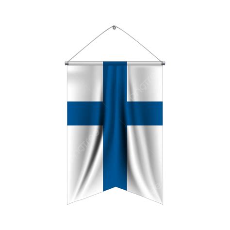 Bendera Ilustrasi 3d Finlandia Dengan Latar Belakang Transparan Vektor