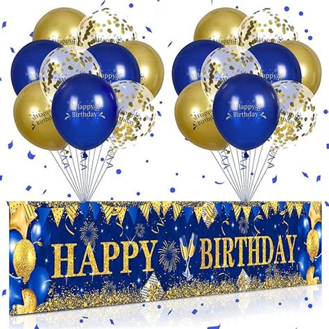 Amazon Blue Happy Birthday Decorations For Men Women Navy Blue