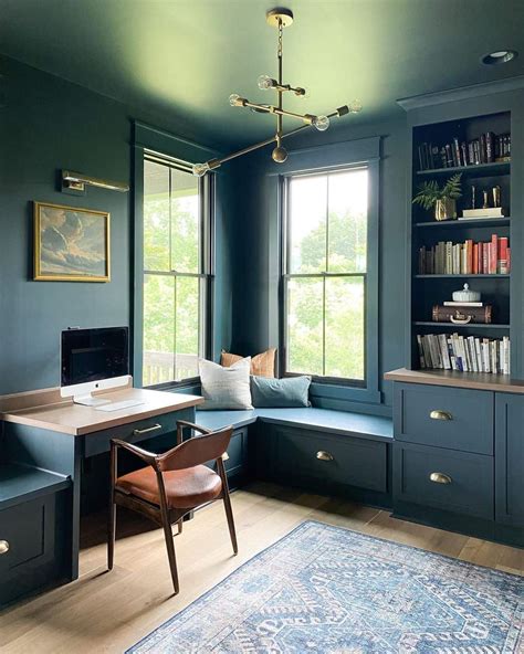 Masculine Rich Blue Home Office Inspiration Soul Lane