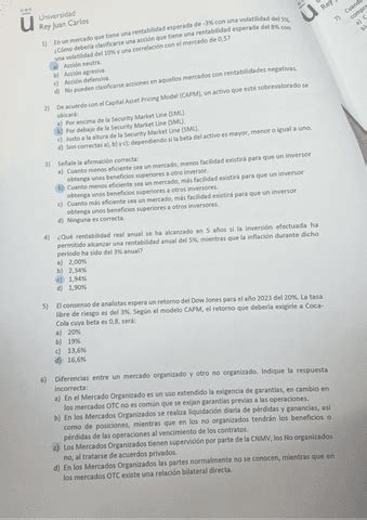 Examen Junio Economia Monetaria Y Financiera Pdf