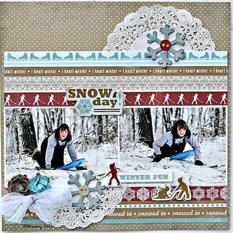 Snow Day Winter Scrapbooking Winter Scrapbook Layouts Christmas