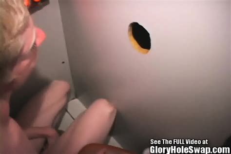 Blonde Boy Smoking Cocks In Glory Hole