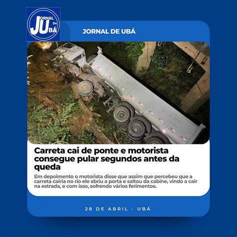 Carreta Cai De Ponte E Motorista Consegue Pular Segundos Antes Da Queda