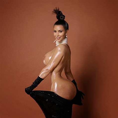Beauty Celebrity Kim Kardashian Nude Paper Magazine Cover Show Big