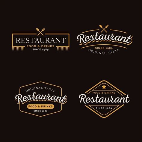 Free Vector | Restaurant retro logo collection | Logo restaurant, Unique logo design, Retro logo