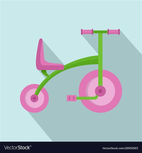 Girl Tricycle Icon Flat Style Royalty Free Vector Image