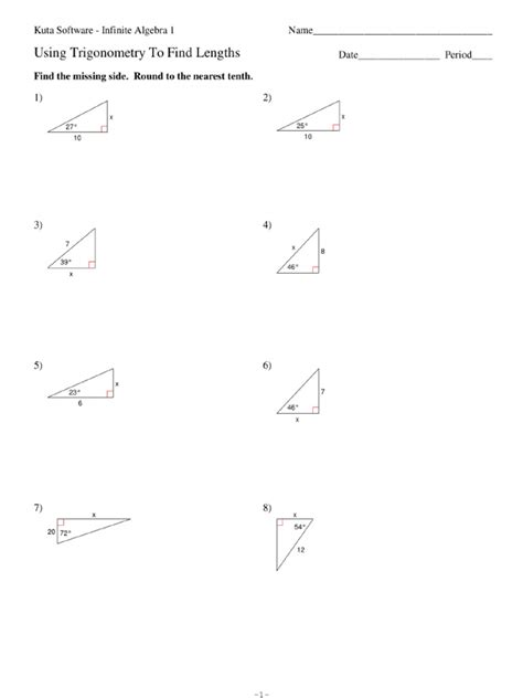 Trigonometry Worksheet | PDF