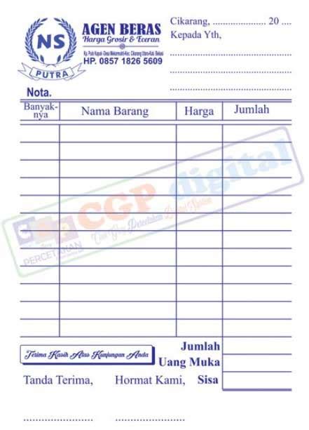 Nota Toko Sembako Membuat Desain Nota Penjualan Barang Desain Cara